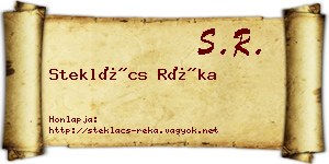 Steklács Réka névjegykártya